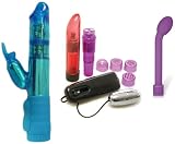 Tantrica Blue Jelly Crystals Deluxe Jackie Rabbit Vibrator and G-Spot Adult Sex Toy Kit