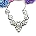 HuntGold Women Girl Colors Gem Crystal Resin Flower Pendant Chain Choker Sweater Necklace