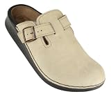 Tatami OKLAHOMA Suede Leather Clogs with Shearling, Birkenstock Natural Cork Footbed