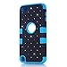 Vogue shop Hybrid 3-Piece Silicone Hard Back Cover Case with Rhinestone Diamond Design for Apple iPod Touch 5 - Black / Blue