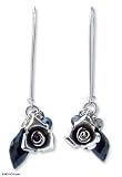 Pearl and labradorite earrings, 'Rose of Night'