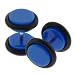 Fake Acrylic Neon Blue Plugs - 16G Wire - 0G Fake Part - Sold as a Pair
