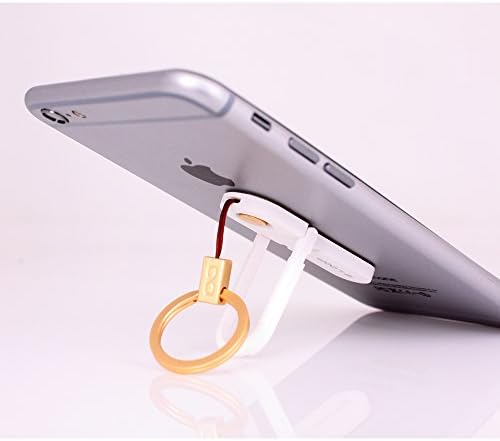 Eloop Genuine Leather Neck Strap with Stand for Quick Stand Ring for Iphone6 Plus Galaxy S5 Nokia Lumia Brown+white, Lanyard