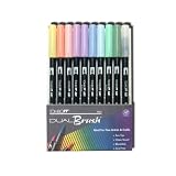 Tombow Dual Brush Pen Set, 9 Pastel Colors Plus Brush Pen, 10 Piece Set (56146)