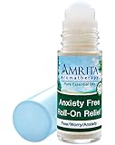 Amrita Aromatherapy: Anxiety Free Roll-On Relief (Natural Anxiety Reducer) with Essential Oils of Ylang Ylang, Myrrh & Bergamot, Grapefruit Seed & Olive Leaf Extracts - Organic Lotion Base (30ml)
