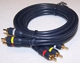 3' Python Gold Plated Stereo Audio Composite Video 3 RCA Cable