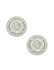 4 prong Round Diamond Er w Pave Diamond Trim 2.14ct