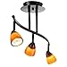 Cal Lighting SL-954-3-BK/GNF Track Lighting with Green Fire Glass Shades, Black Finish