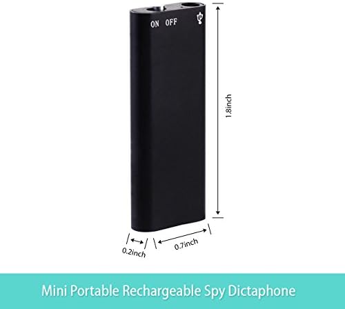 IBSOUND 8GB Digital Audio Voice Recorder - Mini Portable Rechargeable Spy Dictaphone with MP3 Player and USB Connection (Black)