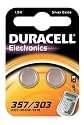 Duracell Batterie Elektronik 357/303 Silberoxydknopfzelle (SR44) 1,5V 2St