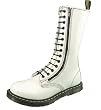 Dr. Martens 9733 14 Eye 2 Zip Boot White Patent Leather