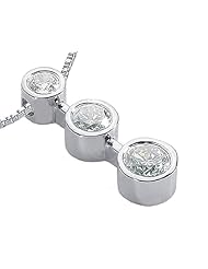 0.25ct 14k White Gold 3 Stone Diamond Pendant