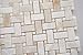 White Onyx Basketweave Mosaic Tile with White Onyx Dots, Cross-Cut, Polished - Sample