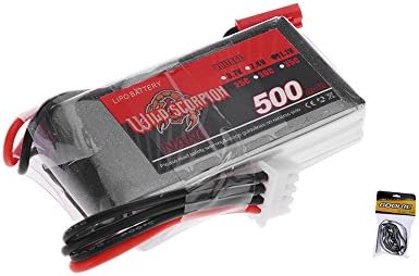 Wild Scorpion 11.1V 500mAh 25C MAX 35C 3S JST Plug Li-po Battery with RC Battery Bandage for RC Car Airplane Blade CX Helicopter Part