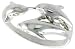 Sterling Silver Diamond Cut Triple Dolphin Ring