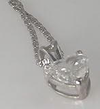 1.01 Ct F/SI1 Heart Diamond Anniversary Pendant EGL certificate with 18 inch Chain 14k White Gold
