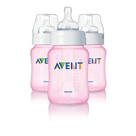 Philips AVENT 9 Ounce BPA Free Bottles, Pink, 3 PackPhilips AVENT 9 Ounce BPA Free Bottles (3 Pack)