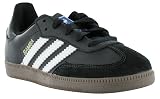 adidas Originals Samba Leather Sneaker (Toddler/Little Kid/Big Kid),Black/White/Gum,3 M US Little Kid