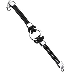 Black Imitation Leather Ring Circle Bracelet