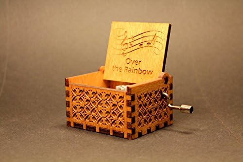 Engraved Wooden Music Box Over The Rainbow