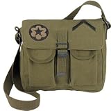 OD Ammo Shoulder Bag with Military Patches