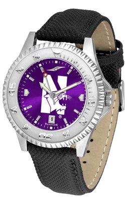Northwestern Wildcats NWU NCAA Mens Leather Anochrome Watch