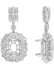 3.01ct 18k White Gold Diamond Semi-mount Pendant Necklace