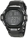 Armitron Men's 408193BLK Black and Chrome Accented Chronograph Digital Sport Watch