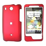 For HTC Hero (GSM) Rubberized Hard Plastic Case Red