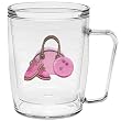 Bowling in Pink 18 oz Insulated Coffee Mug, Clear