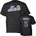 David Wright Black Majestic Name and Number New York Mets T-Shirt
