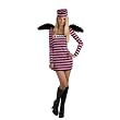 Jailbird Costume Teen Jail Convict Pink Black Dress Theatre Costumes