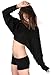 Crop Cocoon Sexy Bare Belly Shadow Stripe Off Shoulder Top KD dance New York