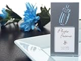 Silver Photo Frame w Blue Baby Bottle - Baby Shower Gifts & Wedding Favors
