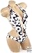 White Black Print Bathing Suit 1 pc Monokini Swimsuit M JUNIOR SIZE MEDIUM