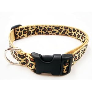 Large Natural Leopard Dog Collar: 1