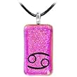 Holly Lynn Pink CANCER Zodiac Dichroic Glass Necklace
