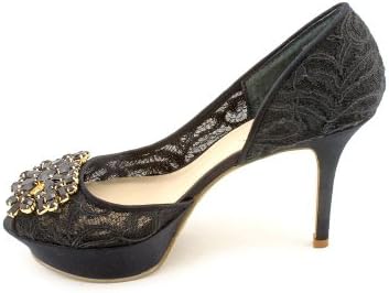 Nine West Women's Jaquita Peep Toe Platform Evening Pumps in Black Size 8.5