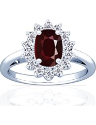 Platinum Cushion Cut Ruby Ring With Sidestones