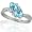 10k White Gold Blue Topaz and Diamond Heart Ring (.02 cttw, I-J Color, I1 Clarity), Size 5