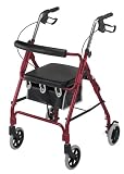 Duro-Med Ultra Lightweight Aluminum Rollator, Burgundy