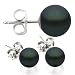 14K White Gold 6-7mm Black Freshwater Cultured title=