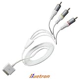 RCA AV (Video  Audio) Cable with Ipod Plug For Apple iPod Photo, Video, Classic, Touch, Nano 3rd Generation, iPhone 1st Generation Only 1st Gen (NOT for iPhone 3G)