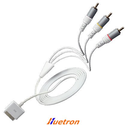 RCA AV (Video & Audio) Cable with Ipod Plug For Apple iPod Photo, Video, Classic, Touch, Nano 3rd Generation, iPhone 1st Generation Only 1st Gen (NOT for iPhone 3G)