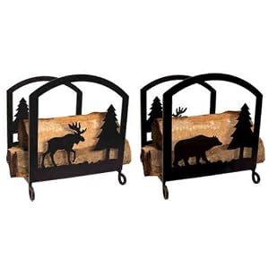 Bear and Moose Firewood Log Holder