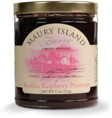 Seedless Raspberry Preserves by Maury Island Farms - 11 oz Jars