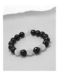 Onyx Bracelet In 92.5 Sterling Silver
