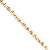 10k 3mm Handmade Diamond-cut Rope Chain