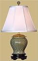 Asian Furnishings & Home D&eacute;cor - 22" Fine Chinese Celadon Ribbed Spice Jar Oriental Table Lamp