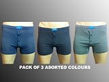 3 Pair Mens FreshFeel Strip Boxer Shorts Assorted Colours, Large [Menswear Clothing]